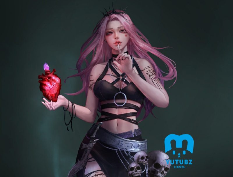 粉色头发美女高清壁纸-玉兔4K壁纸！