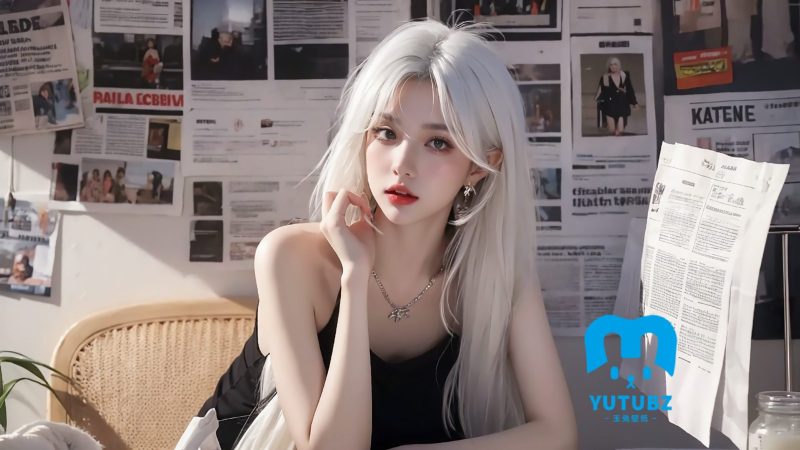 报纸女孩长发黑色裙子_动漫美女壁纸-玉兔4K壁纸！