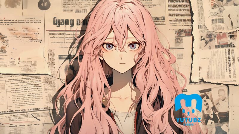 报纸墙_粉色长发女孩-玉兔4K壁纸！