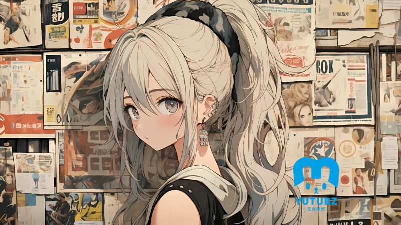 报纸墙_马尾辫可爱动漫少女-玉兔4K壁纸！