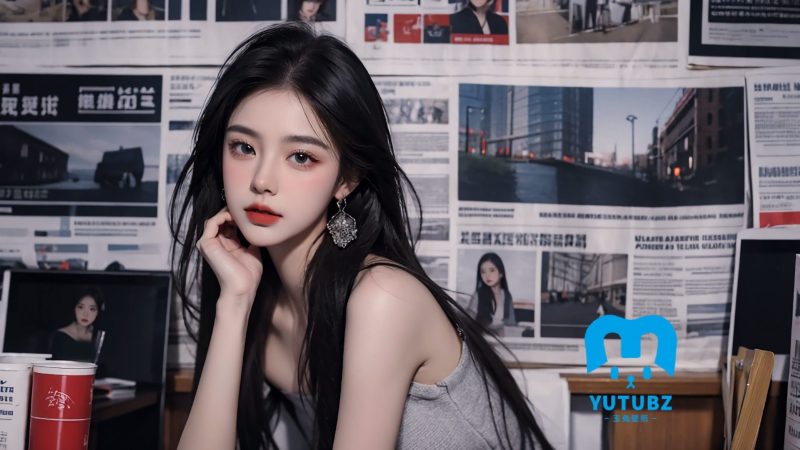 报纸墙_长发美女墨兰-玉兔4K壁纸！