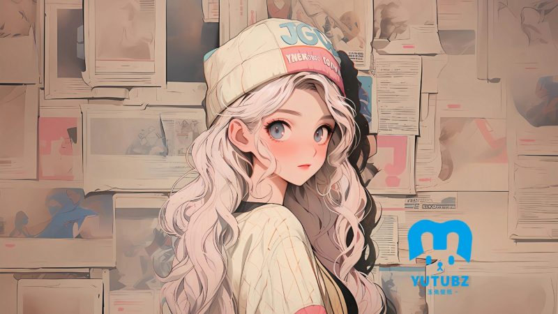 报纸墙可爱女孩白媗-玉兔4K壁纸！