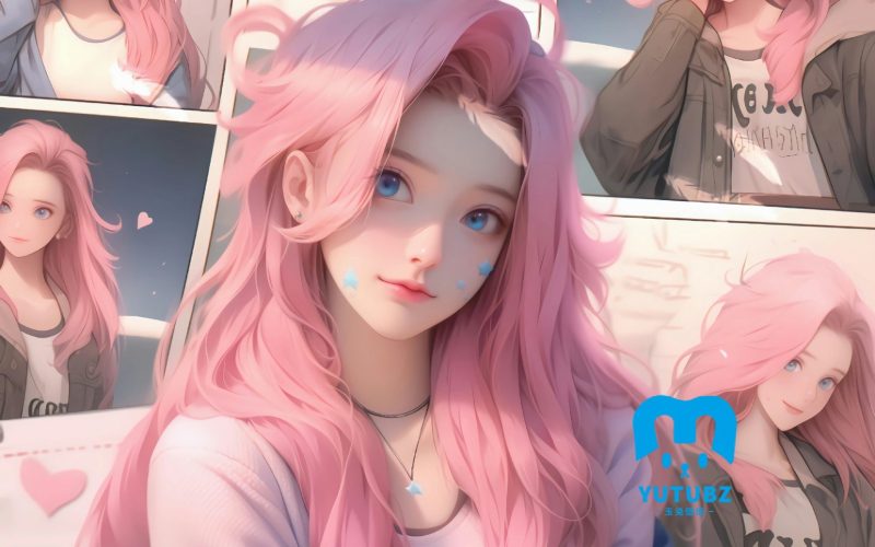 报纸墙可爱女孩萨勒芬妮-玉兔4K壁纸！