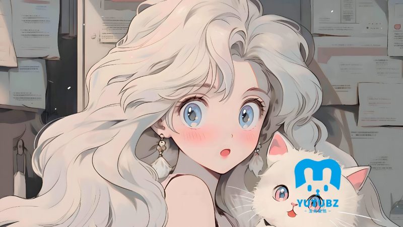 少女报纸墙-玉兔4K壁纸！