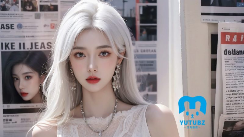 丁一报纸墙漂亮女孩_白色长发-玉兔4K壁纸！