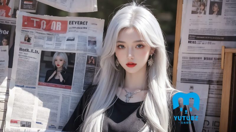 黑色t恤女孩_报纸墙-玉兔4K壁纸！