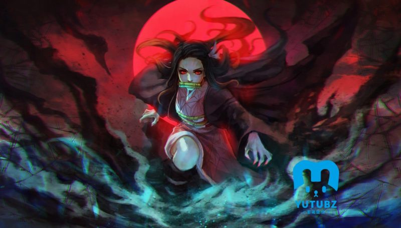 《鬼灭之刃》祢豆子鬼化高清动漫壁纸-玉兔4K壁纸！