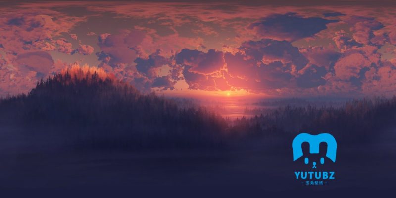 日落傍晚晚霞云朵风景-玉兔4K壁纸！