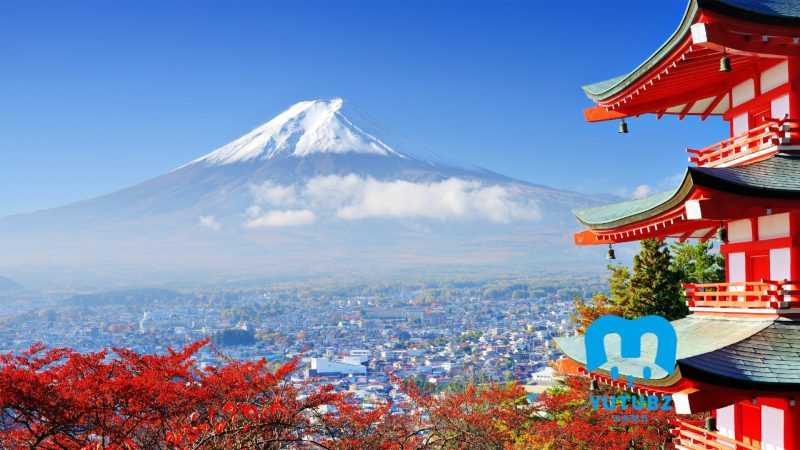 亚洲日本建筑富士山-玉兔4K壁纸！