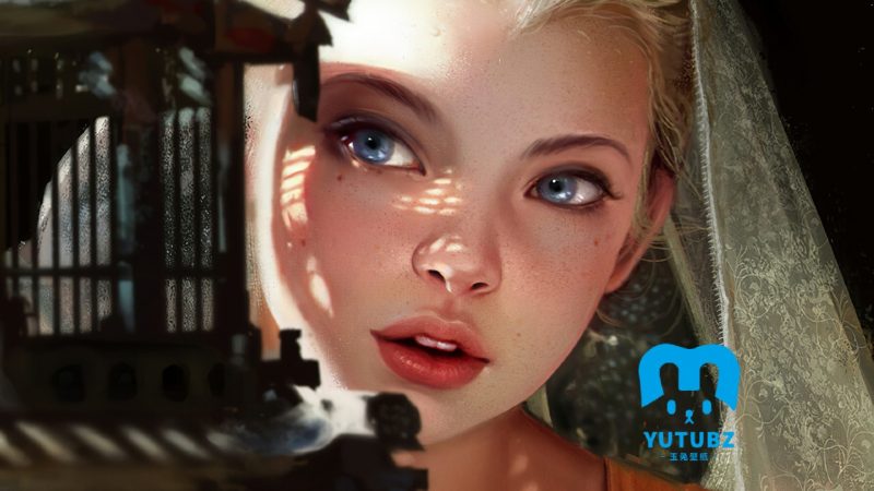 女性金黄色头发-玉兔4K壁纸！