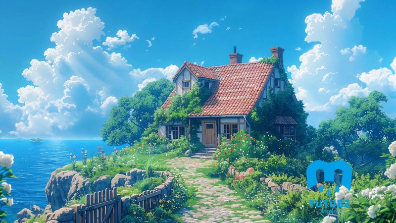 美丽的海边小屋风景壁纸-玉兔4K壁纸！