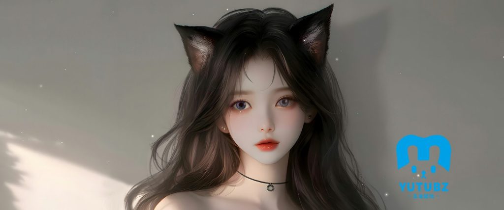 猫耳少女长卷发白色裙子_带鱼屏壁纸-玉兔4K壁纸！