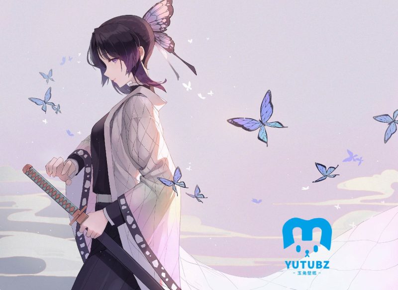 《鬼灭之刃》蝴蝶忍2k桌面壁纸-玉兔4K壁纸！