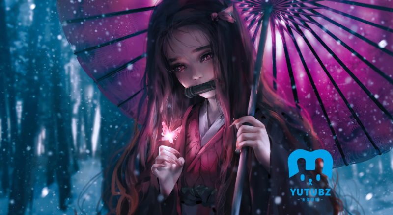 《鬼灭之刃》祢豆子动漫壁纸-玉兔4K壁纸！