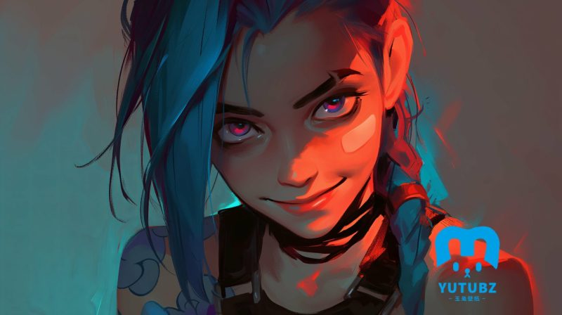 金克丝，露出淡淡笑容，看着你的金克丝动漫美图壁纸-玉兔4K壁纸！