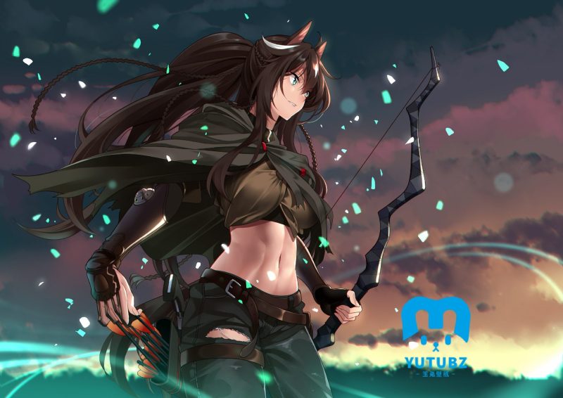 《明日方舟》流星2k电脑桌面壁纸-玉兔4K壁纸！