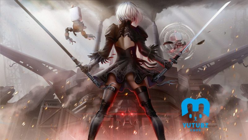 《尼尔：机械纪元》2b美女背影游戏桌面壁纸-玉兔4K壁纸！