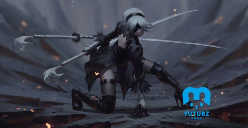 《尼尔：机械纪元》2b美女游戏桌面壁纸-玉兔4K壁纸！