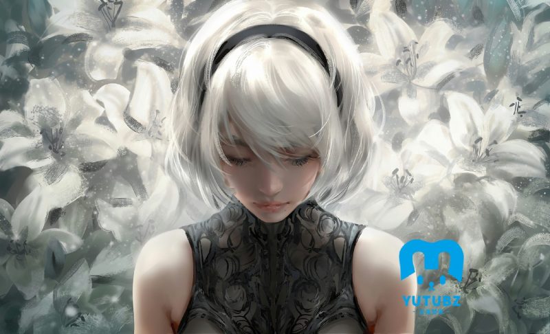 《尼尔：机械纪元》白发2b动漫游戏高清2k桌面壁纸-玉兔4K壁纸！