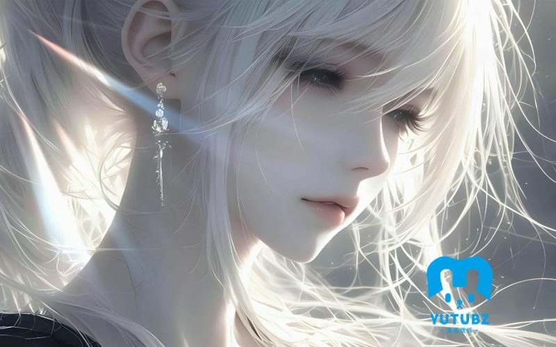 白发少女4K动漫壁纸-玉兔4K壁纸！