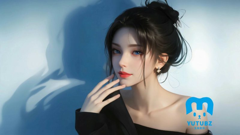 美人看肩，单肩衣AI美女侧颜桌面壁纸-玉兔4K壁纸！