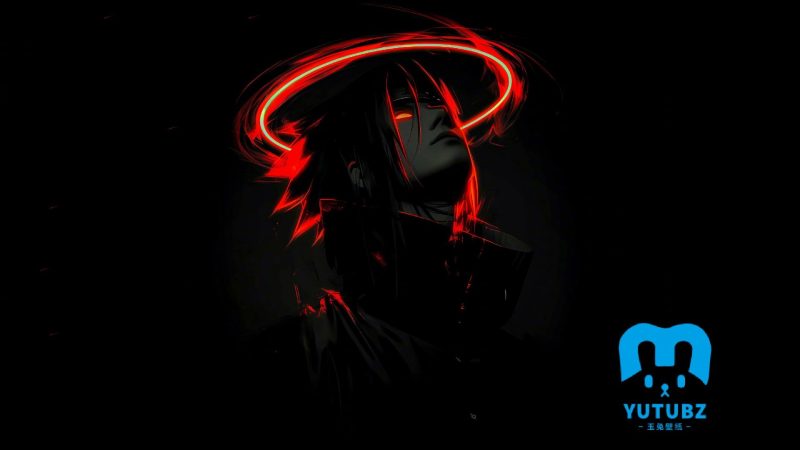 宇智波鼬，火影忍者，黑色背景，宇智波鼬创意美图壁纸-玉兔4K壁纸！