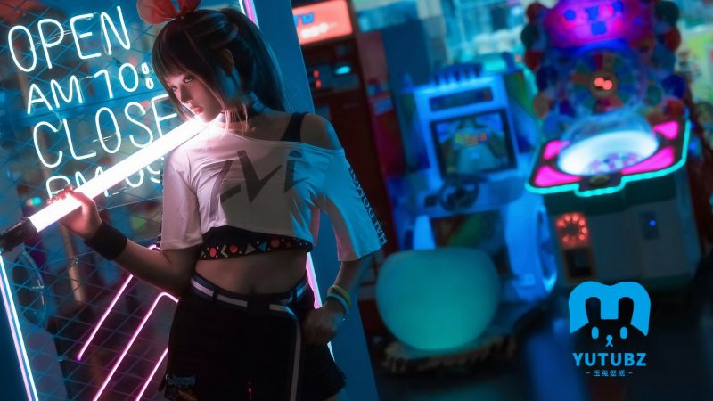 光影特效-女孩-玉兔4K壁纸！