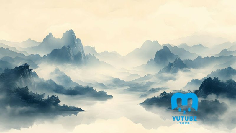 传统水墨-国风山水-玉兔4K壁纸！