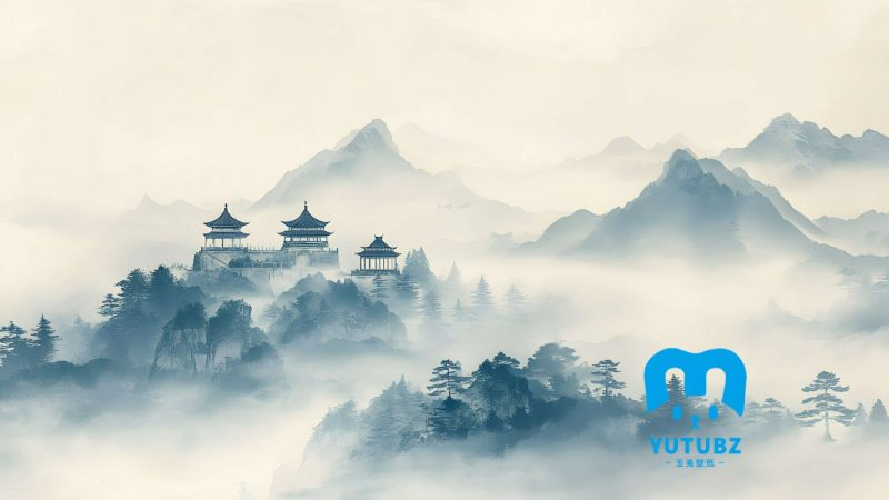 云雾古建-古建云雾-玉兔4K壁纸！