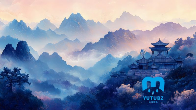 云雾-古亭-古风-玉兔4K壁纸！