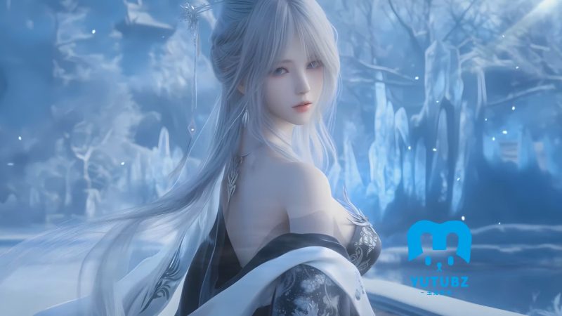 二次元美女-冰雪回眸-玉兔4K壁纸！