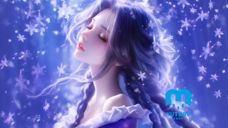 二次元美女-紫发-玉兔4K壁纸！