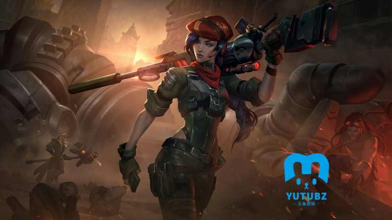 《英雄联盟》凯特琳抵抗军天使8k电脑桌面壁纸-玉兔4K壁纸！