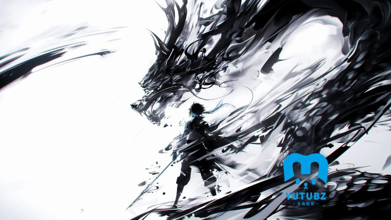 剑客插画-国风武侠-玉兔4K壁纸！