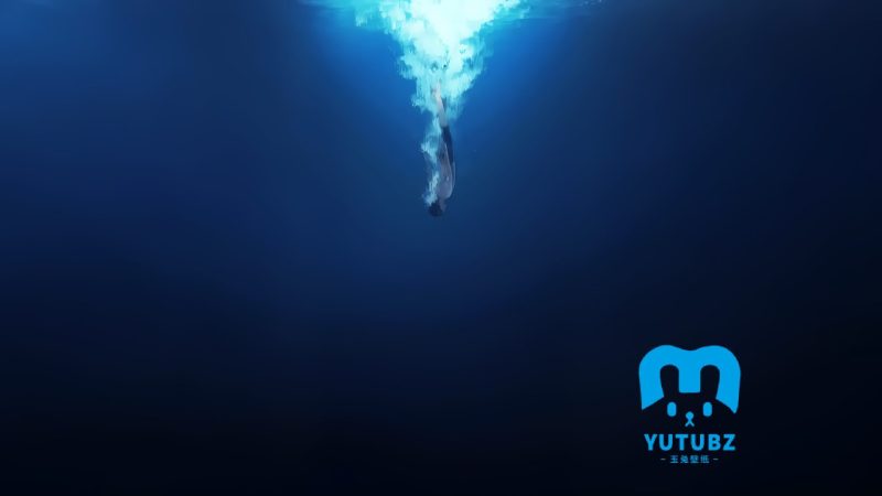 人物剪影-坠海-玉兔4K壁纸！