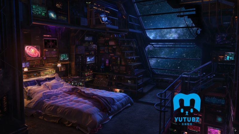 太空卧室-宇宙房间-玉兔4K壁纸！