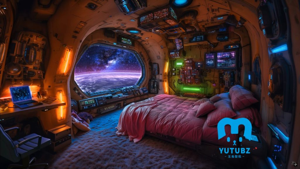 图片[5]-太空卧室-宇宙房间-玉兔4K壁纸！