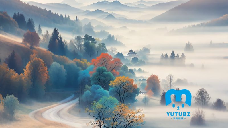 国风水墨-国风背景-玉兔4K壁纸！