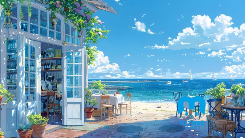 夏日海边-夏日风情-玉兔4K壁纸！