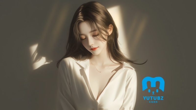 人像摄影-侧脸美女-玉兔4K壁纸！