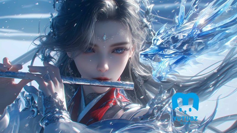 弦_出水芙蓉-插画-玉兔4K壁纸！