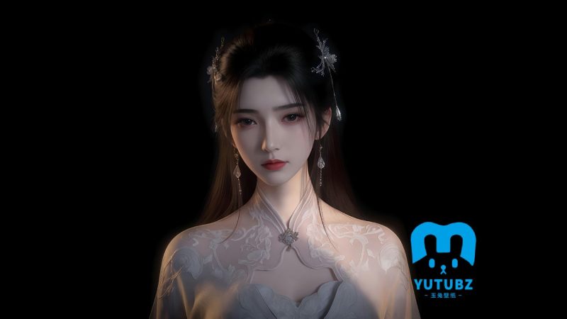 李慕婉_暗黑色系背景-玉兔4K壁纸！