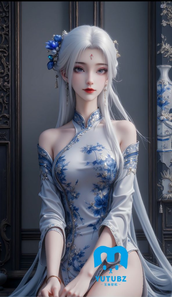 图片[2]-小白-青花瓷【15S-21H】-玉兔4K壁纸！